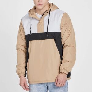 GUESS Rex Colorblock Padded Half Zip Jacket Size L